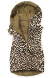 Dvostranski telovnik z leopardjim vzorcem, rjava
