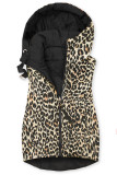 Dvostranski telovnik z leopardjim vzorcem, črna