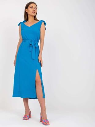 Elegantna modra midi obleka
