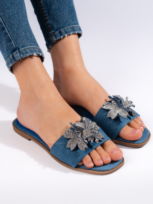 Ženske jeans natikače z okrasjem