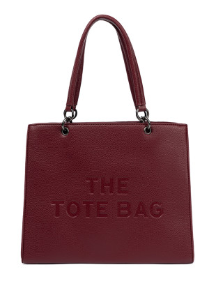 Bordo tote torbica z reliefnim napisom