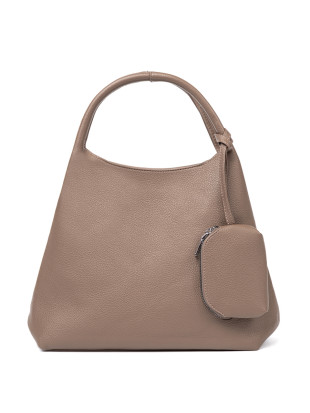 Elegantna temno bež torbica s kozmetično torbico