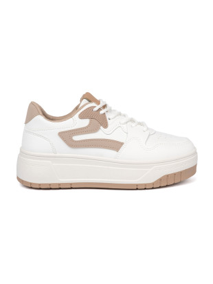 Belo-bežni sneakersi na platformi