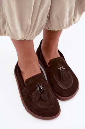 Barefoot mokasin iz naravnega semiša, rjave barve