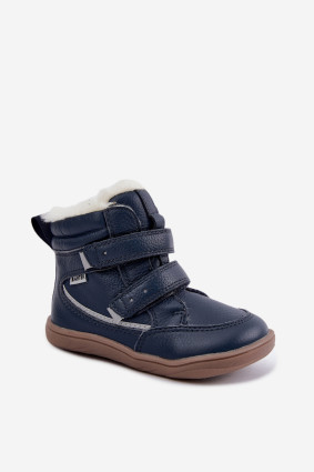 Modri usnjeni barefoot snežni škornji