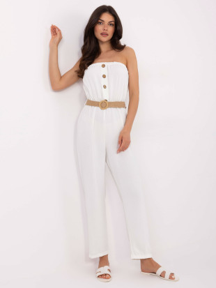 Ecru kombinezon z pasom RUE PARIS