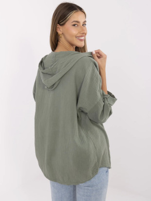 Stilska khaki srajca s kapuco