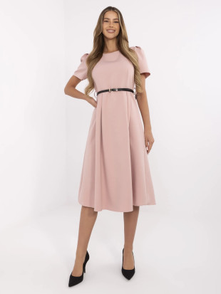 Elegantna midi obleka v temno roza