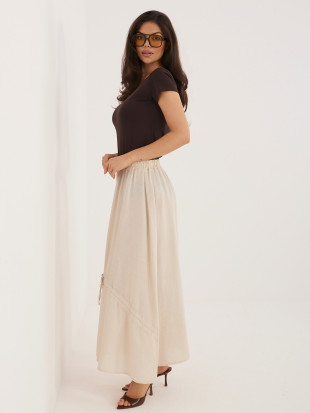 Bež midi krilo z zavezovanjem