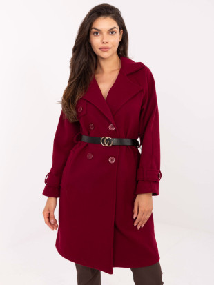Eleganten prehodni plašč v bordo barvi