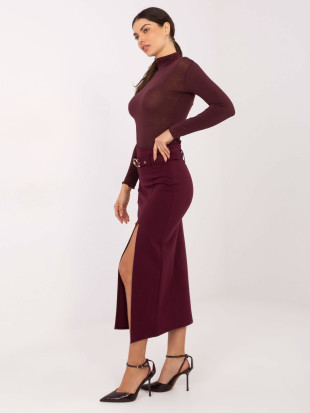 Elegantno bordo midi krilo s pasom