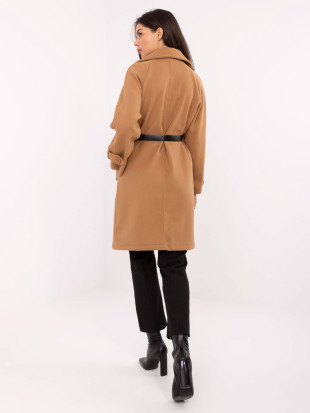 Eleganten prehodni plašč v camel barvi