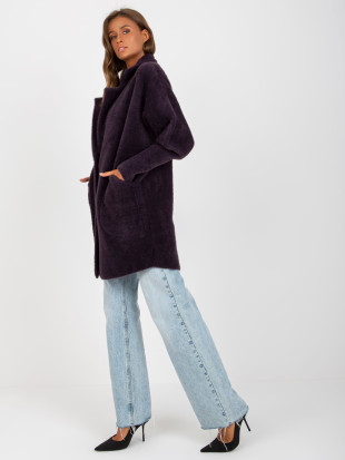 Prehodni plašč iz alpake in volne violet