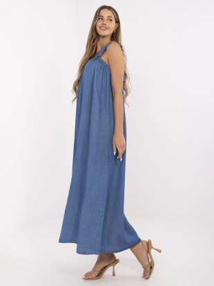 Maxi oversize obleka v temno modri barvi