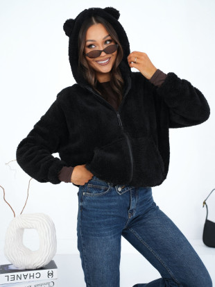 Črna kapucarica z zadrgo