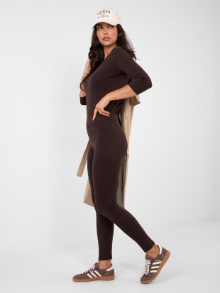 Rjave bombažne pajkice z ozkimi hlačnicami