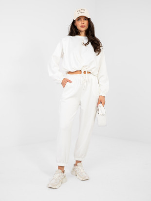 Ženski komplet v barvi ecru z zavezovanjem