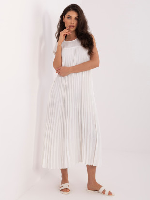 Elegantna midi obleka ecru z žepi