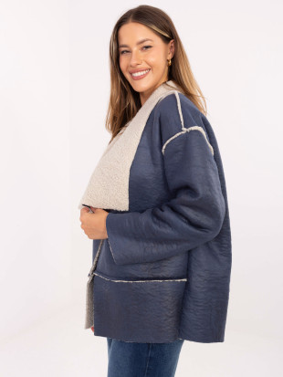 Elegantna modra prehodna jakna