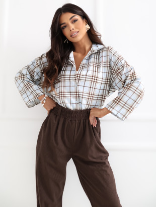 Svetlomodra karirana srajca