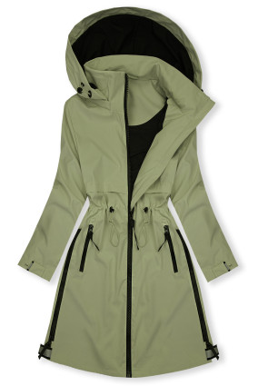 Ženska prehodna parka s snemljivo kapuco olivno zelena